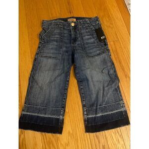 Kut From The Kloth women's Mid Rise Bermuda Denim Cropped Jeans Size 2 Dark Wash